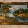Large Vintage Framed Mountain Landscape Oil Painting Signed G. Whitman 24'' x36'' inches Image 8