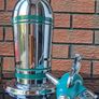 Vintage Chrome and Teal Soda Siphon Image 3
