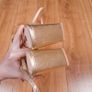 Be Mine Gold Metallic Shimmer Block Heel Sandals Bow Detail 8UK/42EU/26.5cm Image 9
