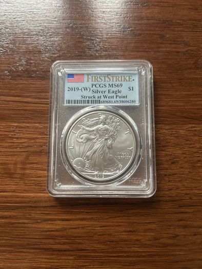 2019-(w) 1 Dollar Silver Eagle Struck At West Point First Strike