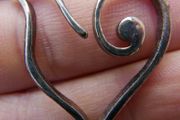 925 Sterling Silver Open Heart, Heart Pendant and Necklace length 10" - 4,0g