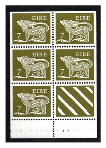 1977 Ireland Gerl Definitive 7p Definitive Booklet Pane Mint Never Hinged (MNH). Hibernian HP23.