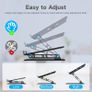 Adjustable Laptop Stand for Desk, Metal Foldable Laptop Riser, Portable Laptop Holder Desktop Book Stands, Ventilated Cooling Computer Notebook Stand Compatible with 10 15.6 Laptops Image 3
