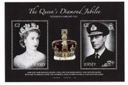 1972 Jersey The Queen's Diamond Jubilee Commemorative Stamps Miniature Sheet Mint Never Hinged (MNH)