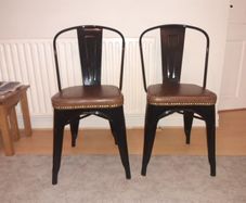 tolix-style bistro chairs