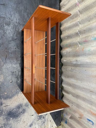 Mid-Century Danish Teak Magazine Rack Modern Design c1970s