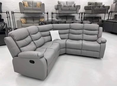 Roma Leather Recliners Corner & 3+2+1