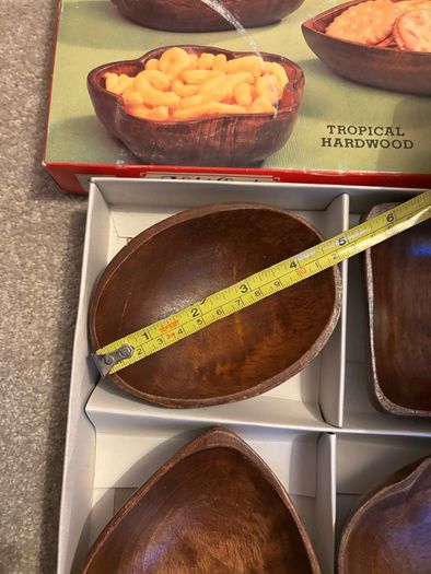 A Set of Vintage Handcrafted Tropical Hardwood Dishes
