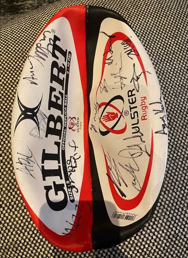 Gilbert Rugby Ball Size 5 with autographs of the Ireland national team
