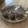 Silver Tea pot sugar & jug Set with oval tray Image 5