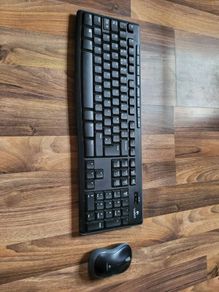 Logitech wireless keyboard and mouse.