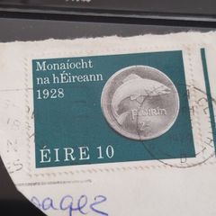 1974 Ireland Commemorative Stamp - 1928 Dolphin Coin (Used)