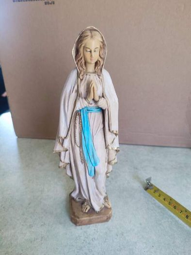Vtg Malsiner Italy Virgin Mary Madonna Religious Catholic Praying Figurine 9.5 inches.