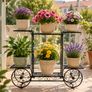 Decorative 6-Tier Metal Plant Stand with Wheels Image 4