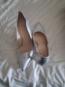 "Marian" silver high heel shoes