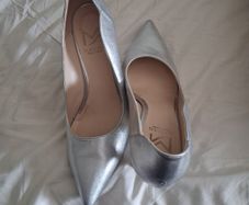 "Marian" silver high heel shoes