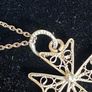 Weblike ornamental Silver cross like pendant on 925 chain Image 2