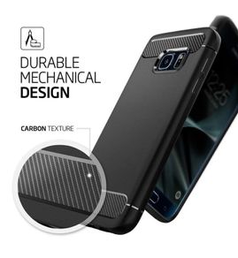 Shockproof Case For Samsung GALAXY S7 Carbon Fibre Effect Back Cover
