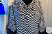 Chico's chevron print vintage jacket with faux fur cuffs.