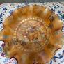 A bundle of vintage - retro pieces, Carnival Glass , Anchor Hocking Fire King, Large Ribbed Glass Butter Dish, Citrus Juicer, Three Footed Glass Sugar Bowl and Jug Image 7