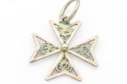 Maltese Cross Sterling Silver Charm Pendant