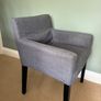 6 x IKEA NILS dining chairs with armrests in grey with black legs Image 8