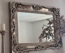 Vintage large champagne/silver mirror