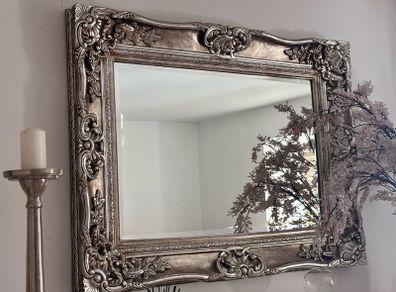 Vintage large champagne/silver mirror