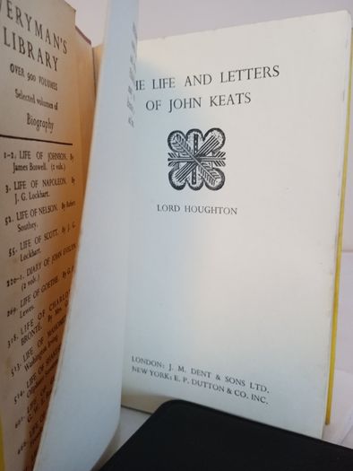 The Life and Letters of John Keats by Lord Houghton (HQ276)