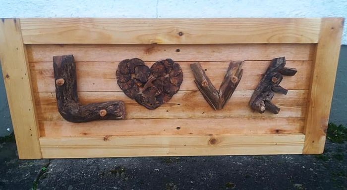 Rustic Driftwood LOVE Wood Art wall sign