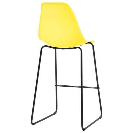 Bar Chairs 6 pcs Yellow Plastic