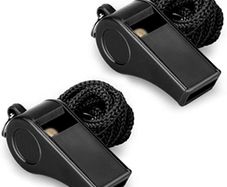 Whistle, 2 Packs Plastic Sports Whistles with Lanyard, Loud Crisp Sound Whistle Ideal for Coaches, Referees, and Officials