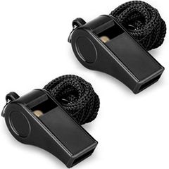 Whistle, 2 Packs Plastic Sports Whistles with Lanyard, Loud Crisp Sound Whistle Ideal for Coaches, Referees, and Officials