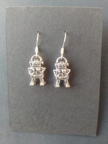 tiny robot earrings
