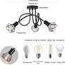 3 Way Ceiling Light Fixture Rotatable Retro Spotlight Fitting E14 Base Angle Adjustable with Black Metal Cage Flush Mount for Bedroom Living Room Hallway (FREE POSTAGE) Image 3