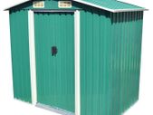 Garden Storage Shed Green Metal 204x132x186 cm