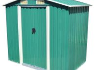 main image for ad Garden Storage Shed Green Metal 204x132x186 cm
