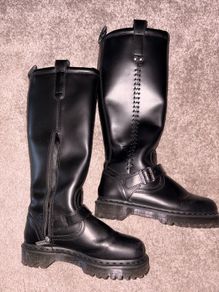 Ladies Dr Marten Knee High Anistone Biker UK5