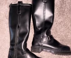 Ladies Dr Marten Knee High Anistone Biker UK5