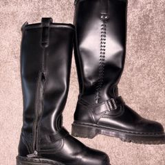 Ladies Dr Marten Knee High Anistone Biker UK5