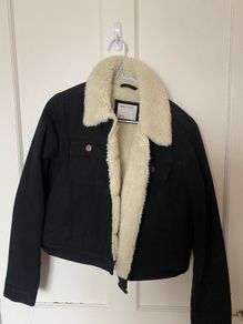 Women's Denim Fur Lined Jacket Size 10