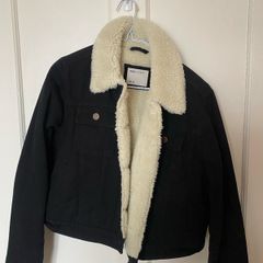 Women's Denim Fur Lined Jacket Size 10