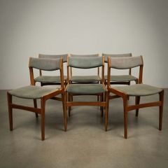 Set of 6 Mid-Century Danish Teak Dining Chairs attributed to Erik Buch