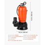 550W Submersible Trash Pump, 18000 L/H, Cast Iron Submersible Sump Sewage Pump with 2 in Discharge, 10M Max Lift, Draining Dirty Clean Water Image 2