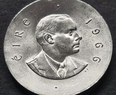 Silver Padraig Pearse 10 Shilling 1966 UNC coin