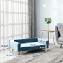 Dog Sofa Dog Bed Scandinavian Design Plush Cushion Gold Metal Legs 94 x 59.5 x 31.5 cm Silky Velvet Blue Image 2
