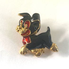 Vintage happy puppy brooch