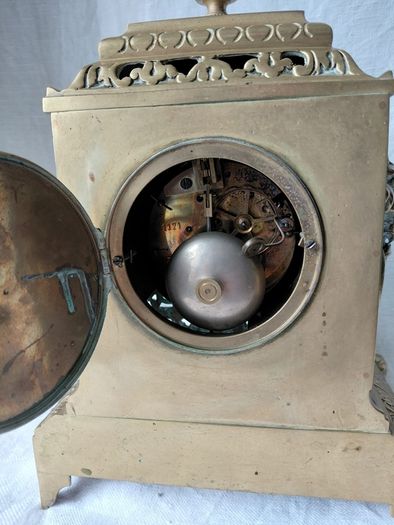 Ornate Antique Mantel Clock Solid Brass circa 1900s Working Beautiful solid