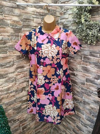 Vintage 1960s mini floral shift tunic dress Postage included