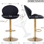 Set of 2 Luxury Bar Stools swivel with a stunning gold chrome base Image 10